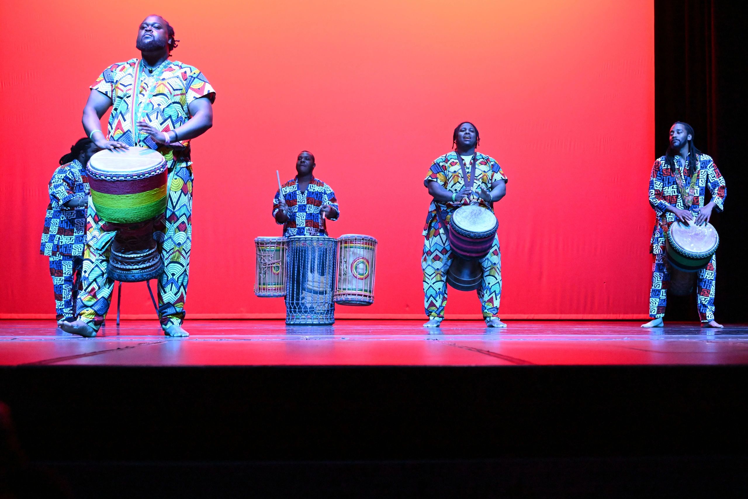 African drummers performing on stage